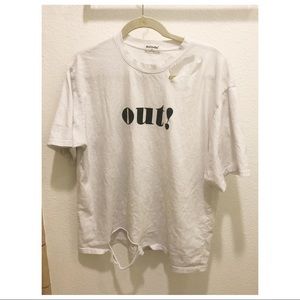 Distressed white Tee